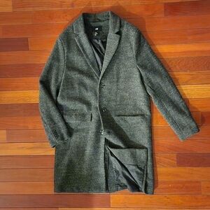 Gray Wool Blend Overcoat